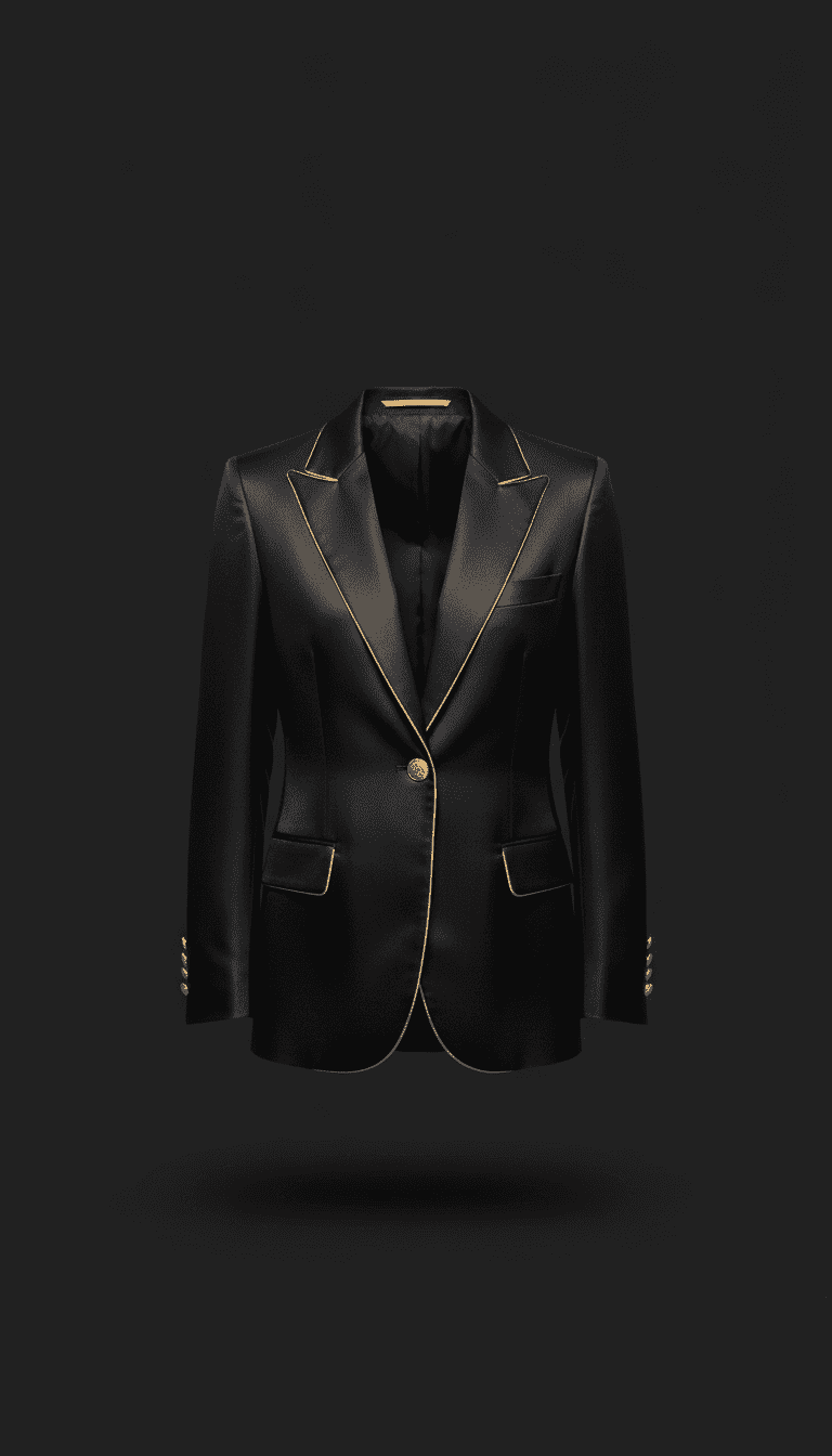 Silk tailored blazer with contrast lining