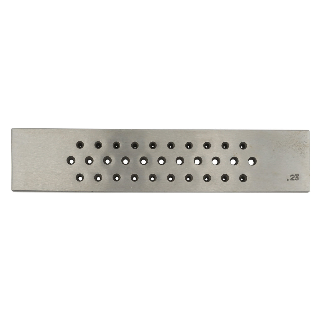 Round Wire Draw Plate, 3mm - .5mm, 31 Holes, Hardened Steel
