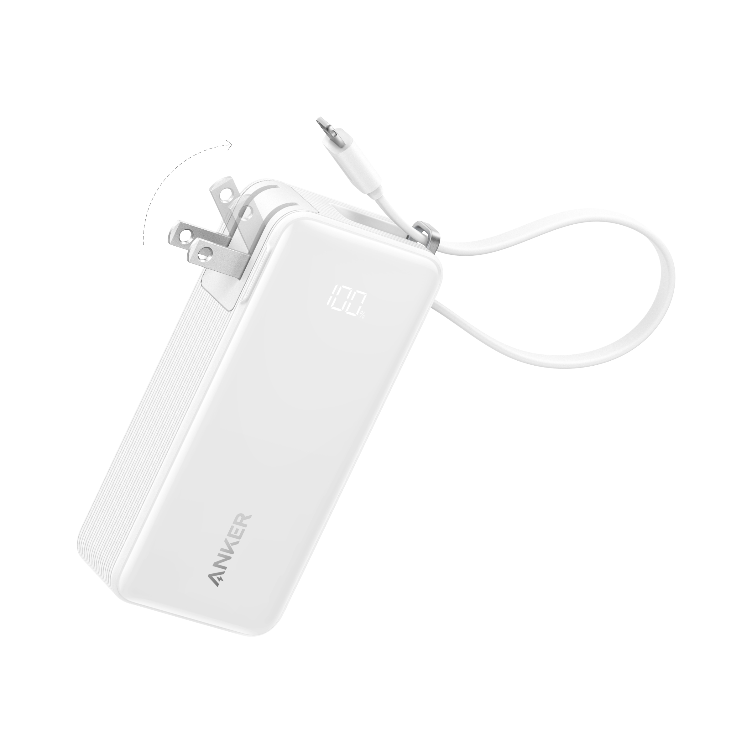 Anker Power Bank (10K, Fusion, Built-In Cable)