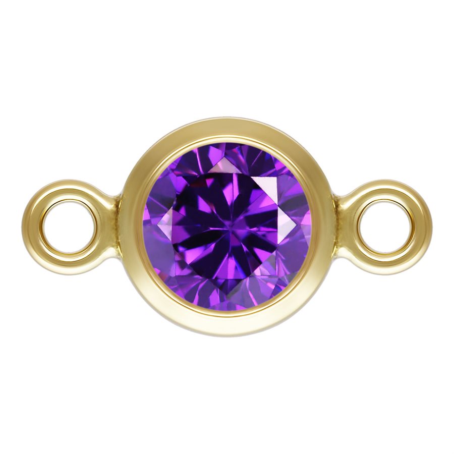 Birthstone Connectors, Gold Filled 14k, 4mm, For Permanent Jewelry