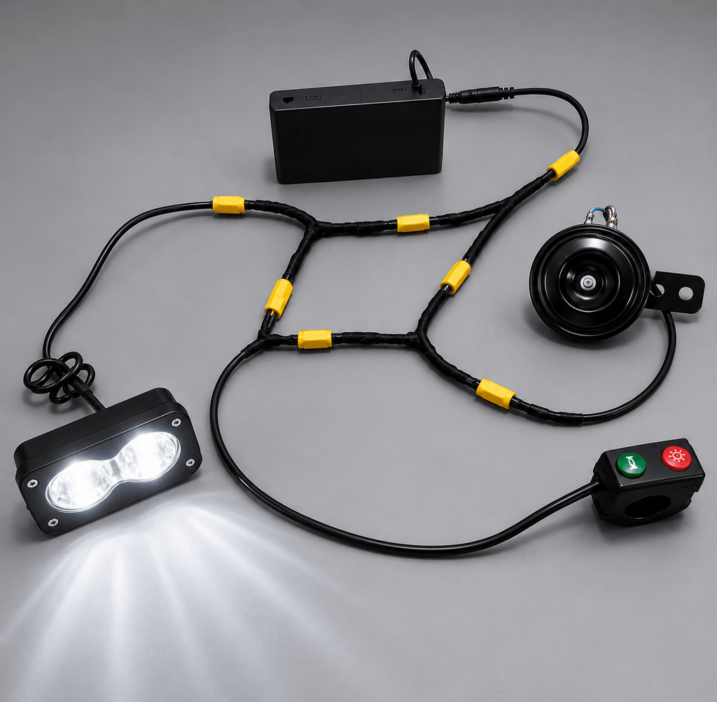 Battery Power Baja Lights With Horn