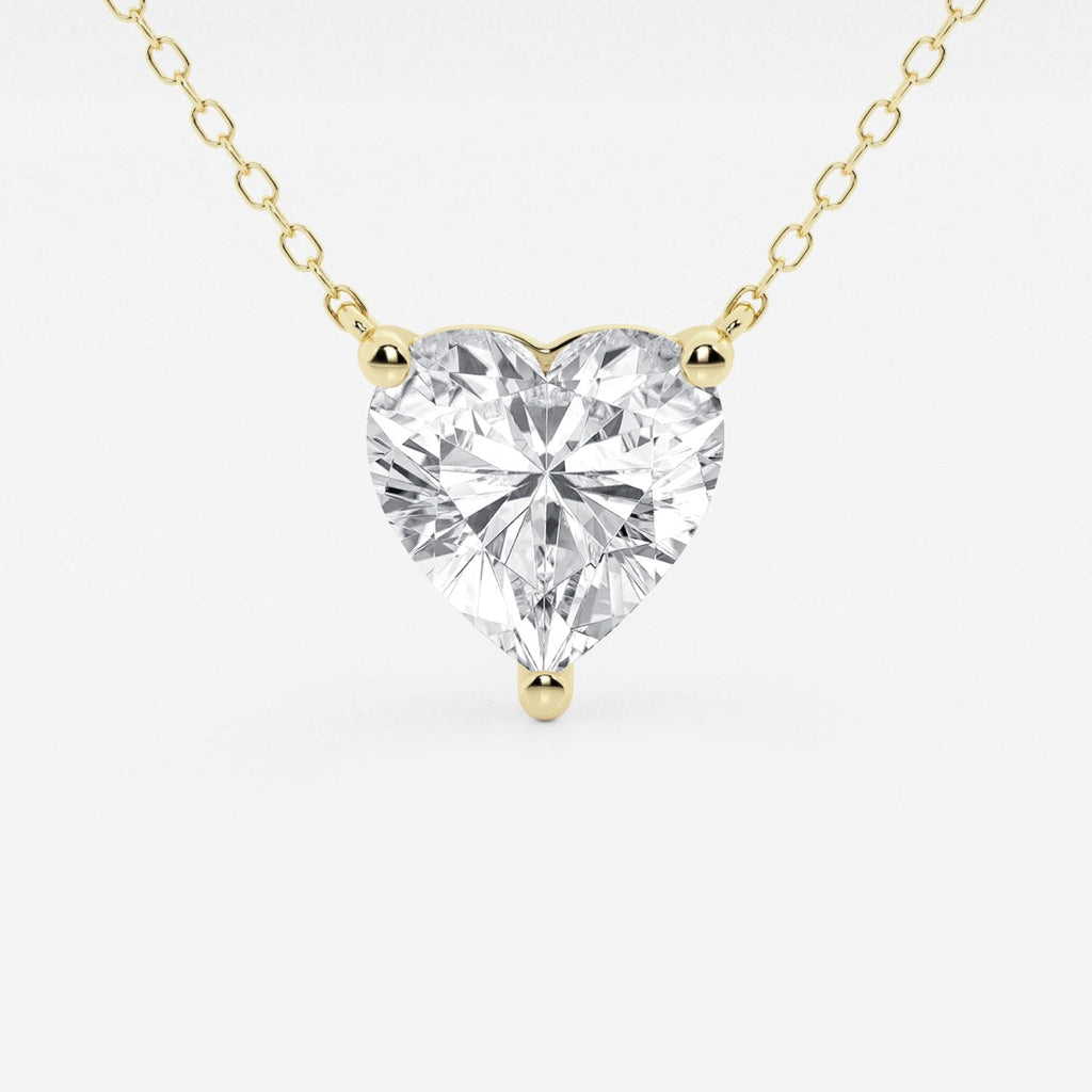 2.00 CTW Floating Heart Shape Lab Grown Diamond Solitaire Pendant Necklace F/G VS1 AGI Certified in 14K White or Yellow Gold