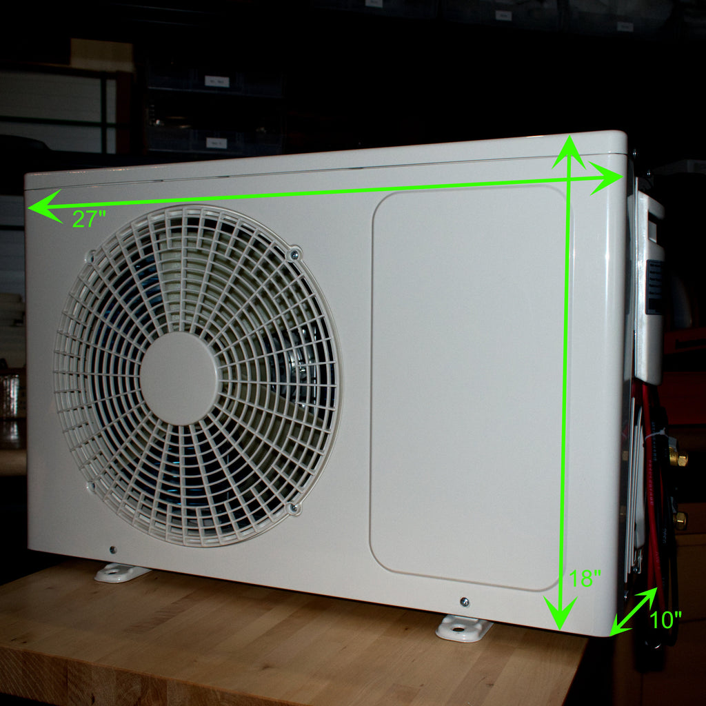 7000 BTU/h Compact Pure DC Mini Split Heat Pump w/ bracket