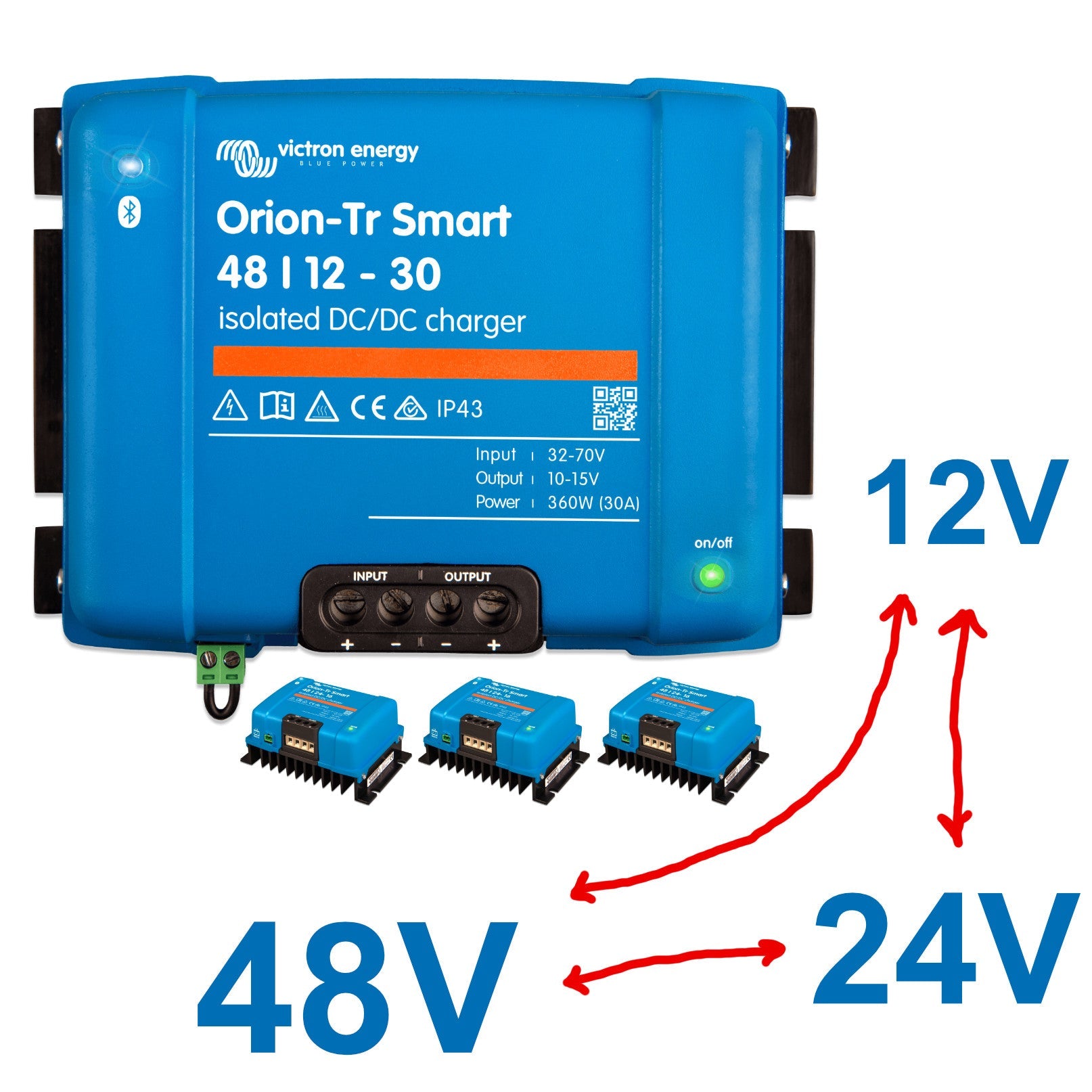 DC DC Converters: step up/down transformers for 12V, 24V & 48V DC-DC