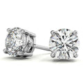 AGI Certified 6 CTW Lab Grown Diamond Stud Earrings in 14K White or Yellow Gold – G VS Round Cut